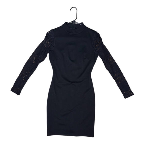 Lulu's Black Ribbed Bodycon Dress with Mock Neck - Picture 8 of 11